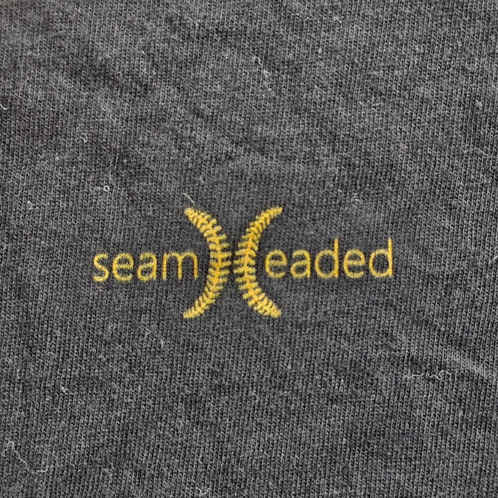 Seam Headed Baseball Heart Pirate Black Short Sleeve Cotton T-Shirt Women's L - Picture 3 of 9